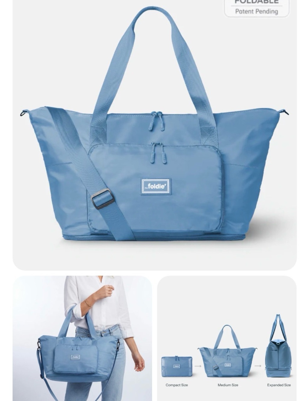 The Foldie Travel Bag in Coastal Blue